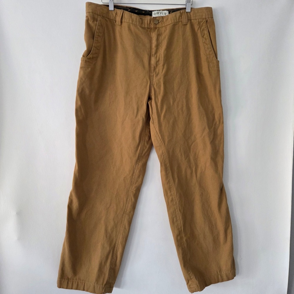 ORVIS Mens Khaki Cotton Casual Cargo Pants Size‎ 42